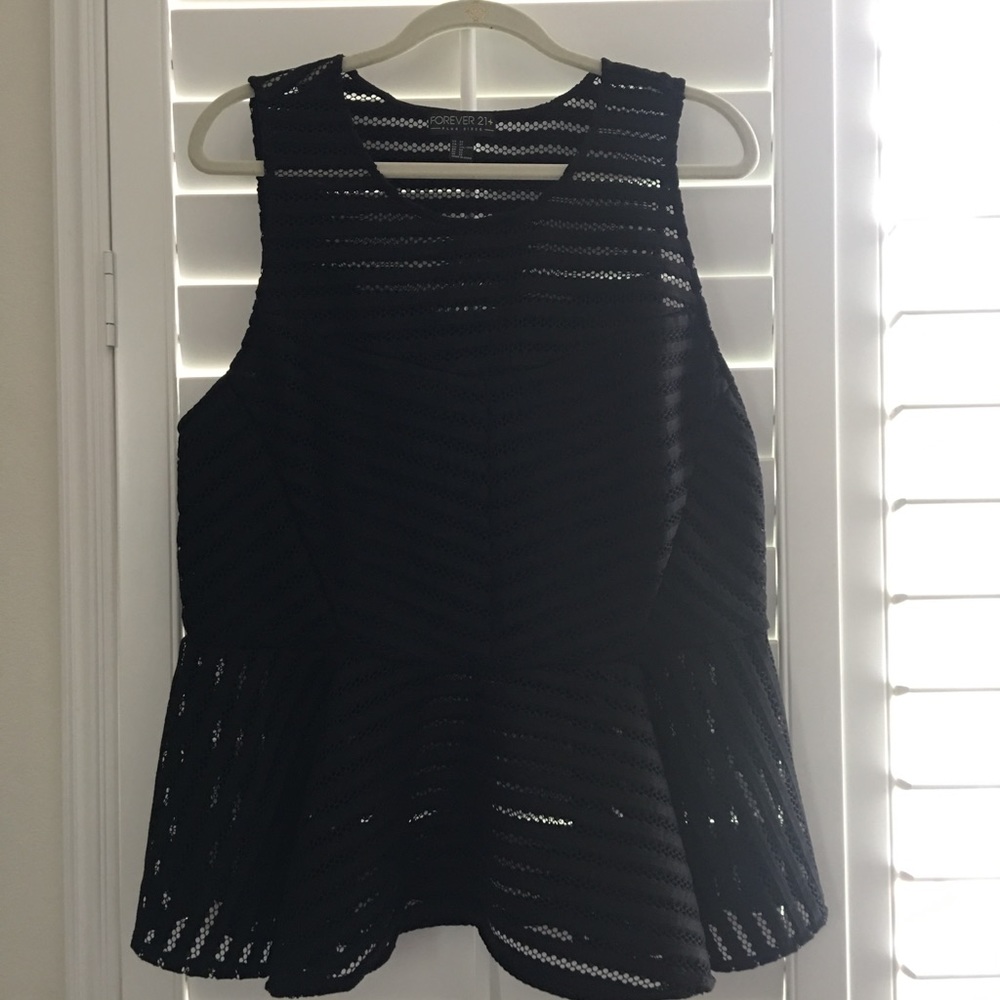 Black peplum blouse
